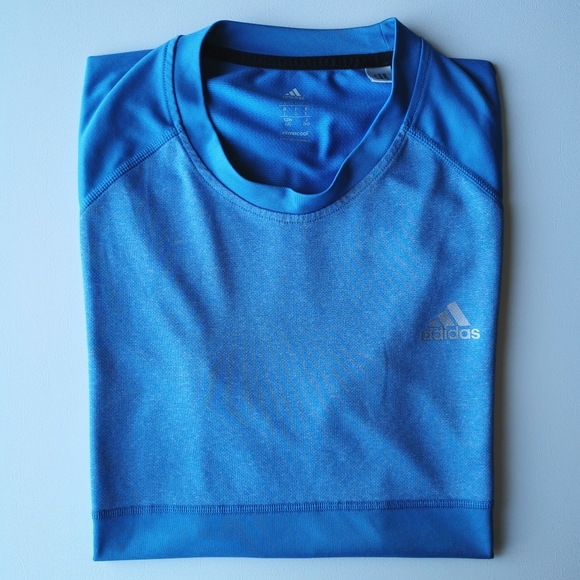 Adidas Men's Sports Top S/S Round Neck Blue L - Picture 1 of 4